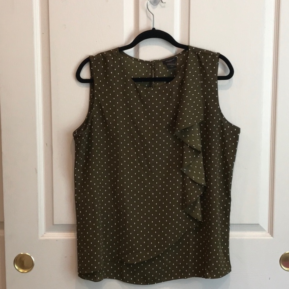 Ann Taylor Olive Green Blouse size L